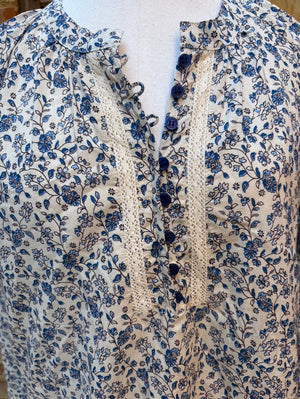 Maia Top in Blue Floral