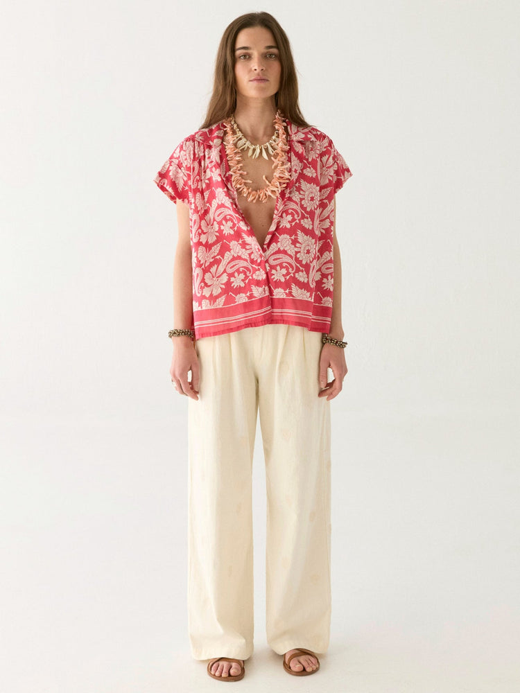 Bobby Short Sleeved Blouse in Red