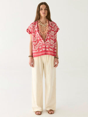 Bobby Short Sleeved Blouse in Red