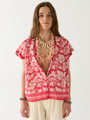 Bobby Short Sleeved Blouse in Red