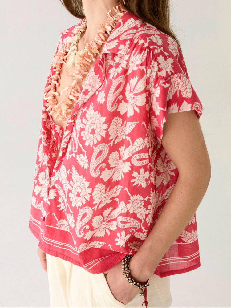 Bobby Short Sleeved Blouse in Red