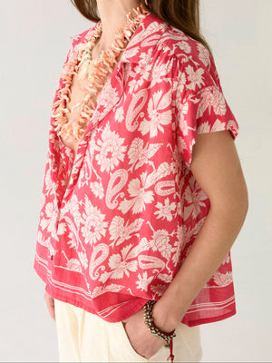 Bobby Short Sleeved Blouse in Red
