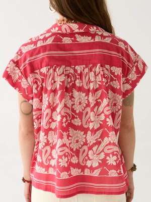 Bobby Short Sleeved Blouse in Red