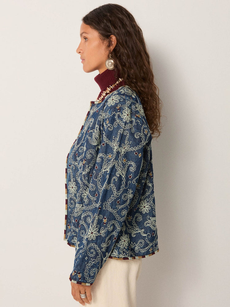 Amara Jacket In Indigo Blue