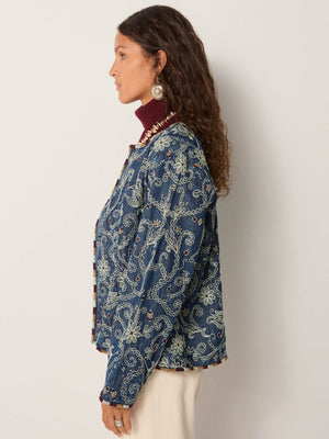 Amara Jacket In Indigo Blue