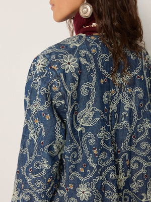 Amara Jacket In Indigo Blue