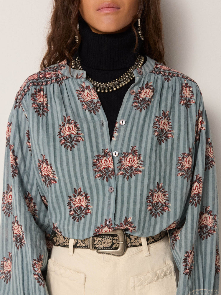 Omara Blouse In Cerulean Mist