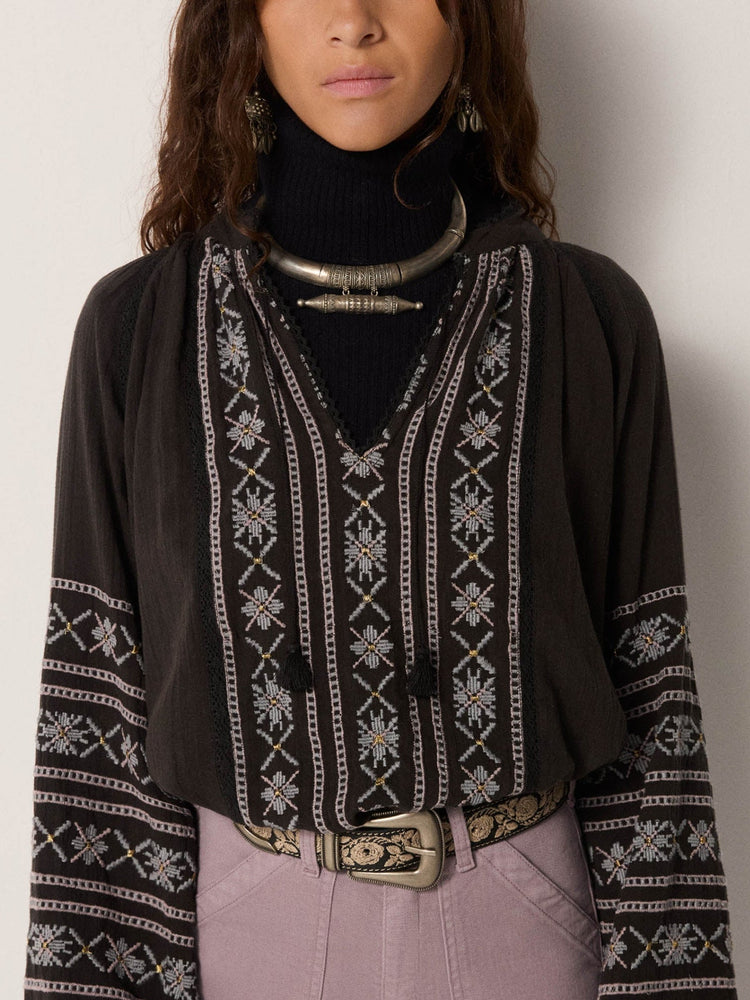 Virginia Blouse In Dusty Blue
