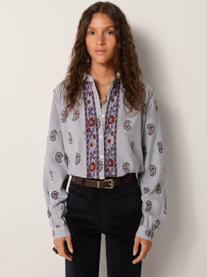 Sophie Blouse In Striped Meadow