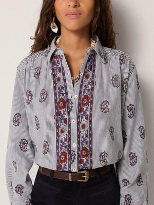 Sophie Blouse In Striped Meadow