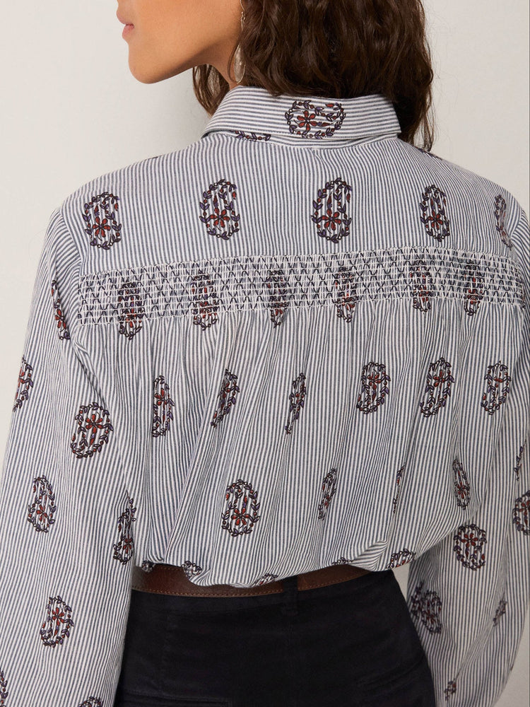 Sophie Blouse In Striped Meadow