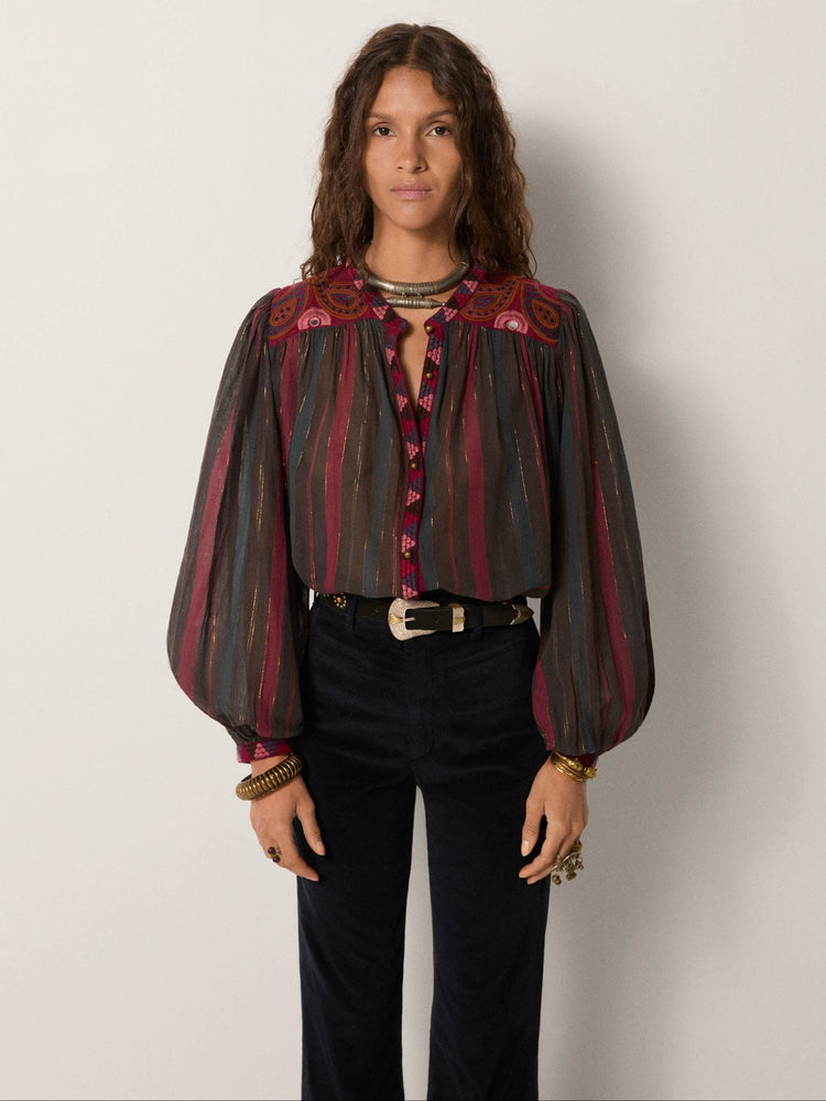 Meera Blouse In Burgundy