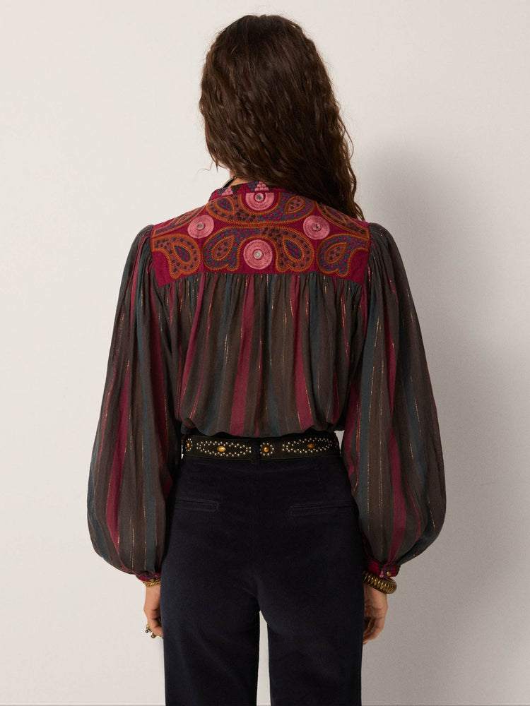 Meera Blouse In Burgundy