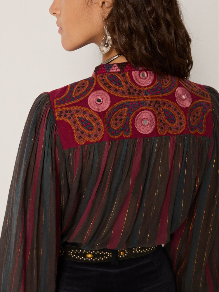 Meera Blouse In Burgundy