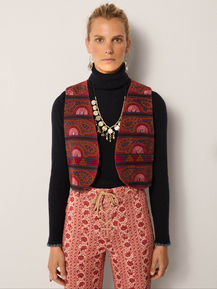 Elodie Vest In Burgundy
