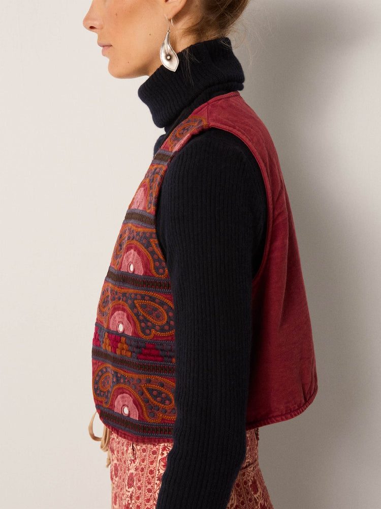Elodie Vest In Burgundy