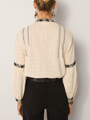 Bruna Orchid Blouse In White Lies
