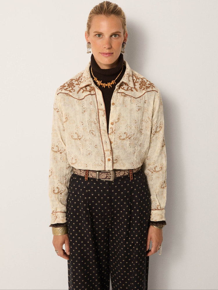 Jolene Blouse In Sand Paisley