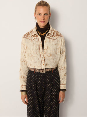 Jolene Blouse In Sand Paisley