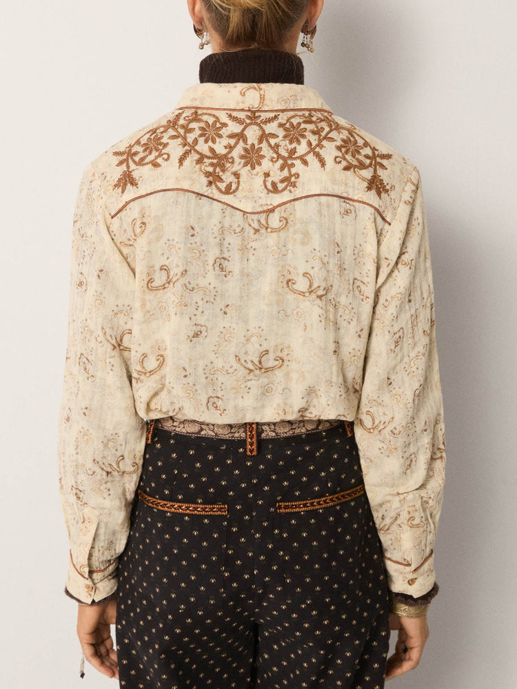 Jolene Blouse In Sand Paisley