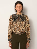 Amelia Blouse In Khaki Forest
