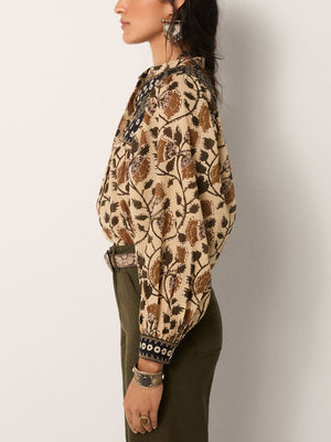 Amelia Blouse In Khaki Forest