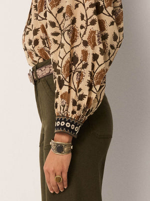 Amelia Blouse In Khaki Forest