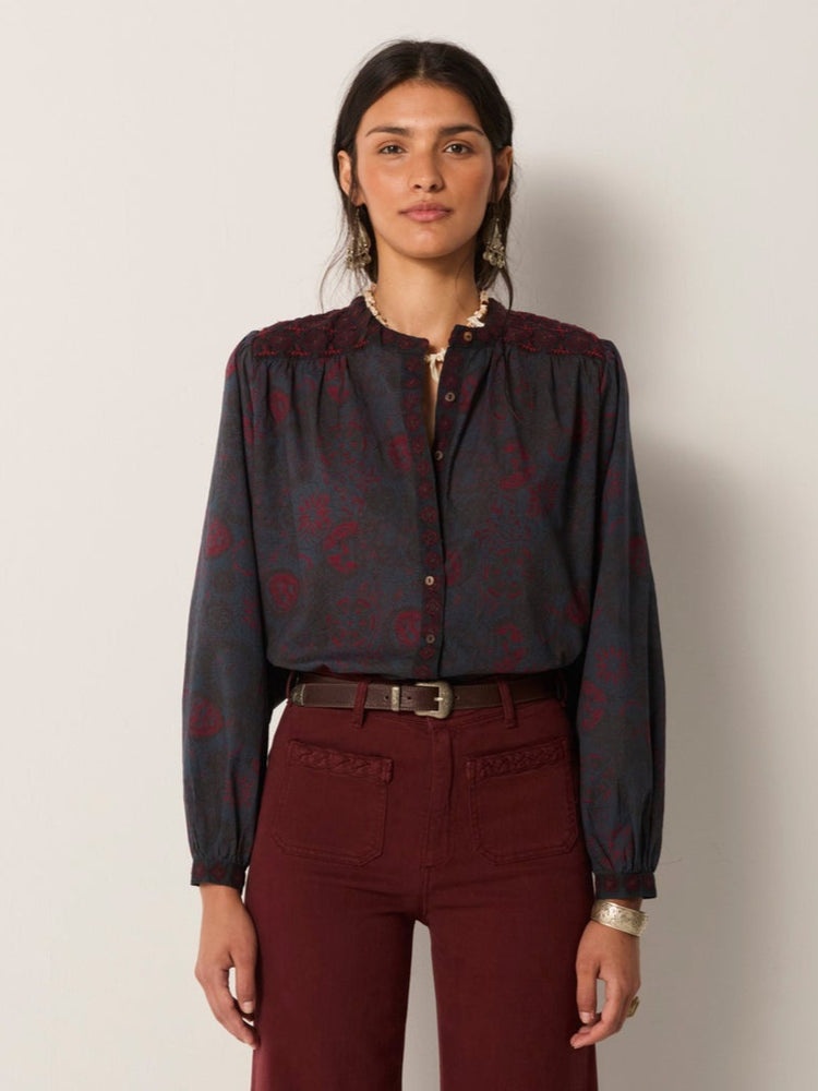 Charlotte Blouse In Deep Blue