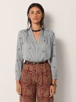 Amrit Blouse In Dusty Blue