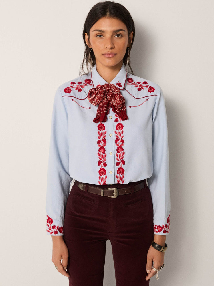 Jose Blouse In Ranch Blue