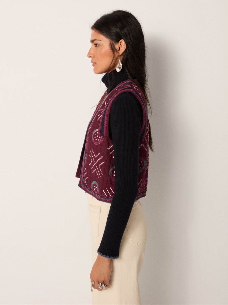 Natalie Vest In Wine Amethyst