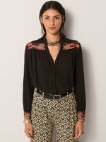 Amrit Blouse In Black with Red Embroidery
