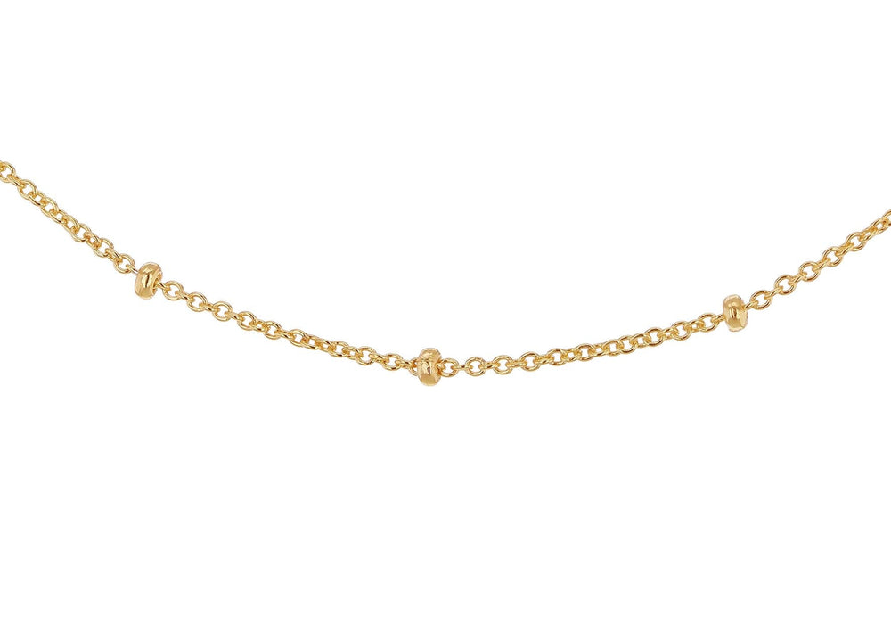 Gold Vermeil Curb and Charm Chain Necklace