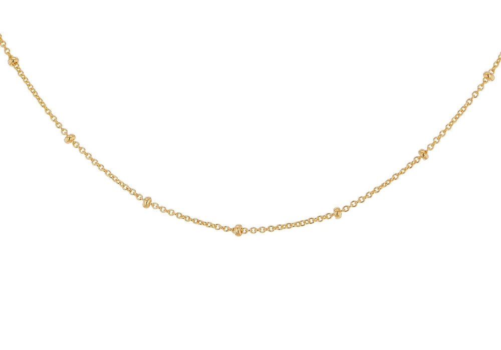 Gold Vermeil Curb and Charm Chain Necklace
