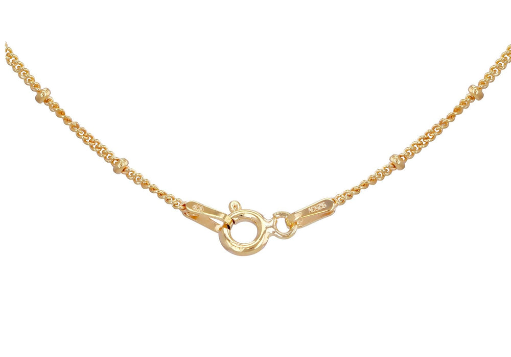 Gold Vermeil Curb and Charm Chain Necklace