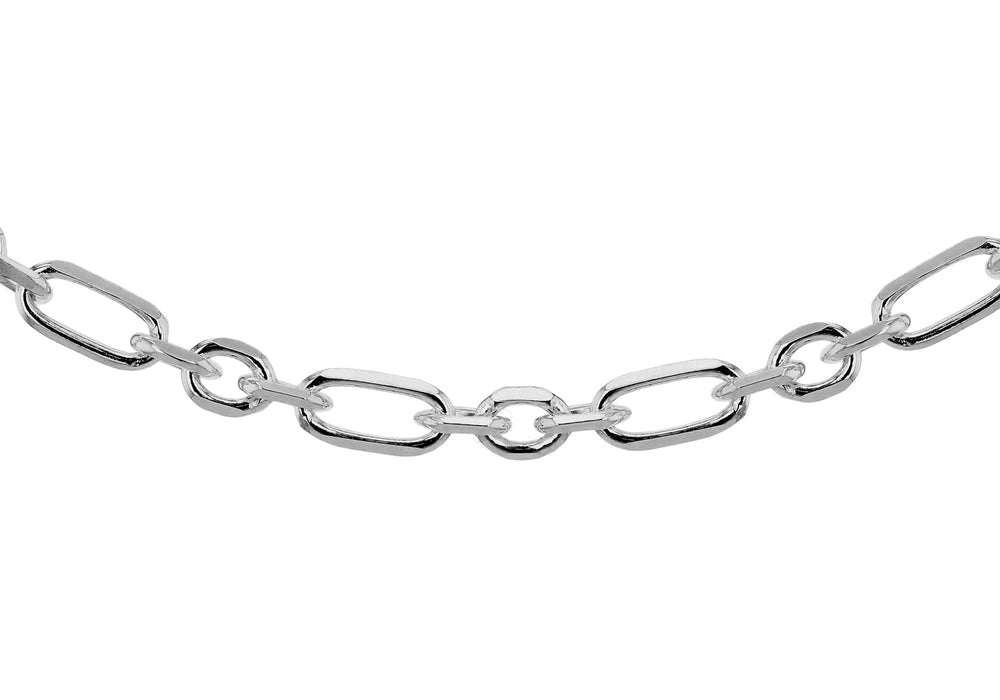 Silver Diamond Cut Oval Belcher Chain
