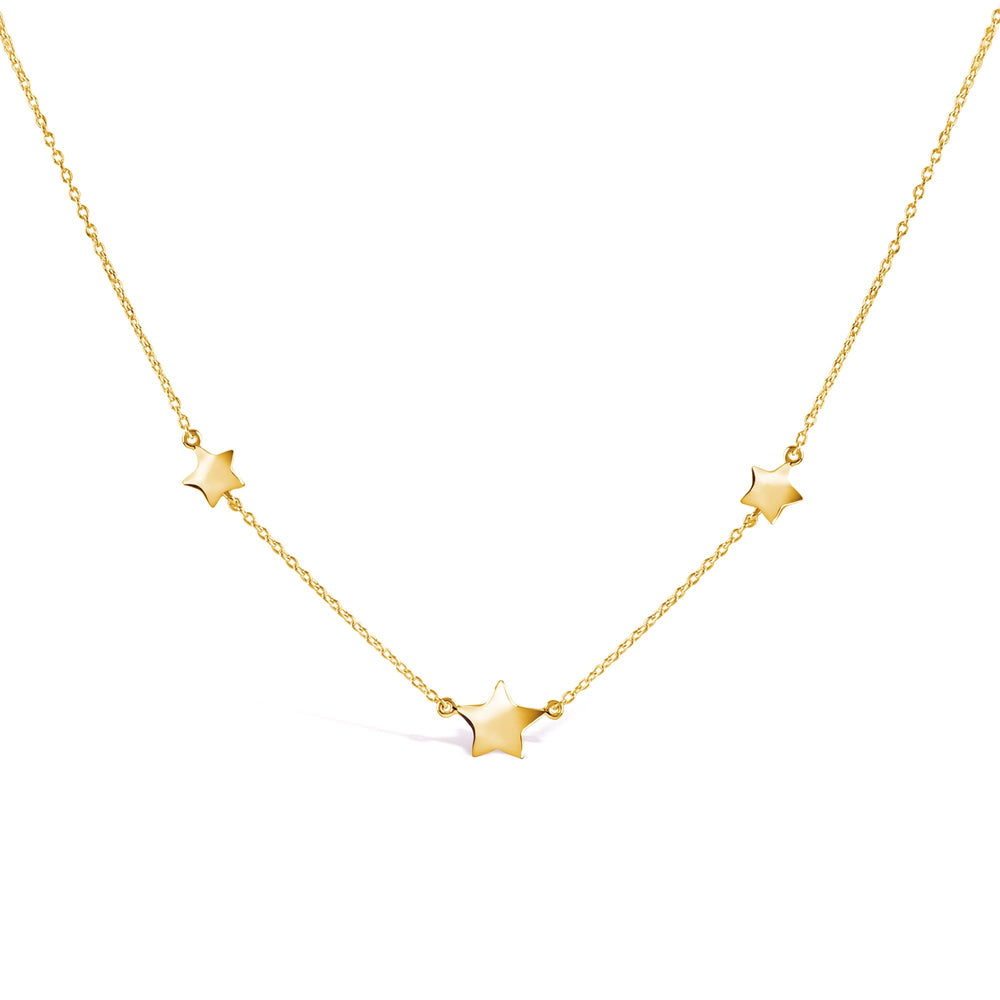 Gold Vermeil Bijou Three Star Necklace