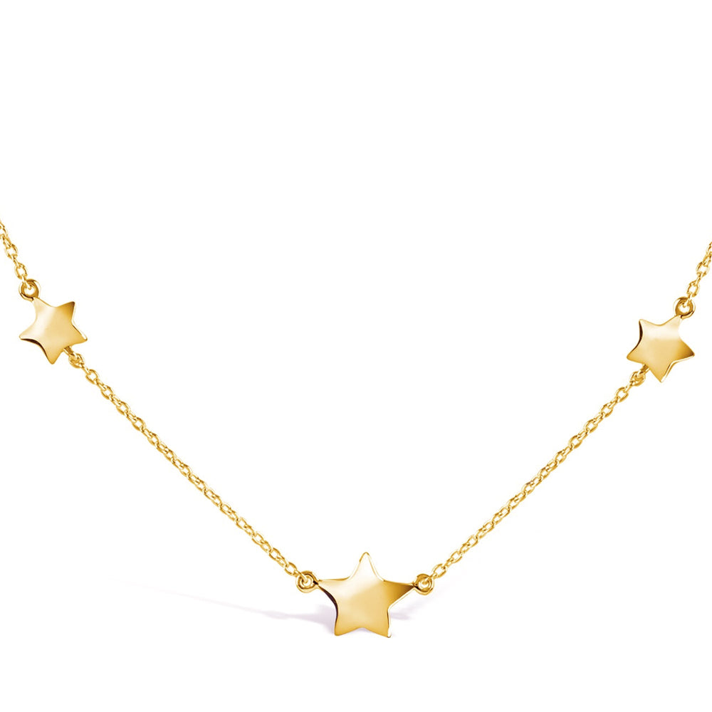 Gold Vermeil Bijou Three Star Necklace