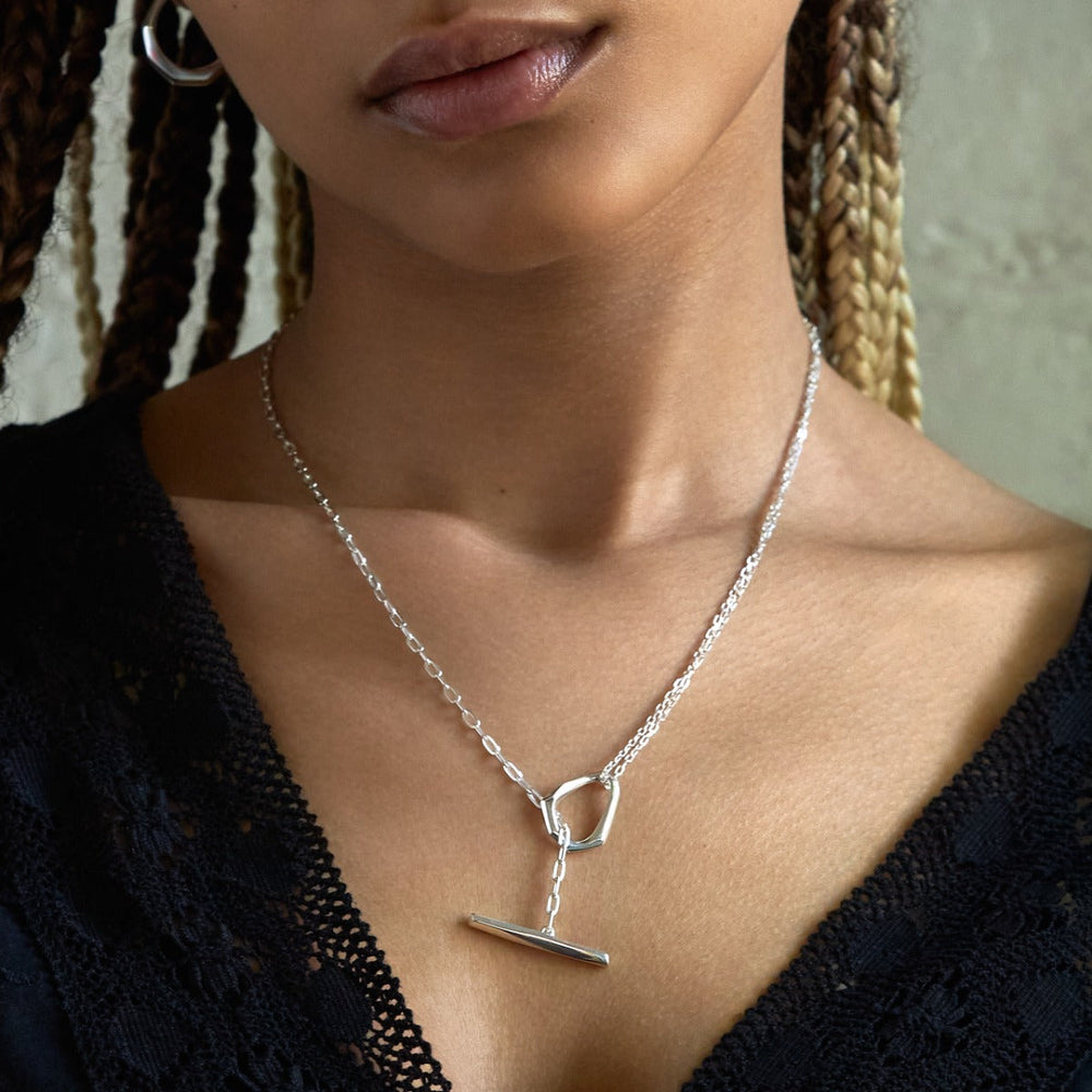 Silver Thalassa Medium T-Bar Lariat