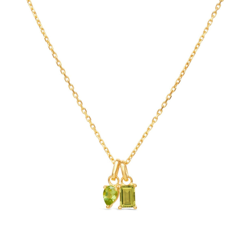 Gold Vermeil Olive Quartz & Peridot Trilogy Pendant
