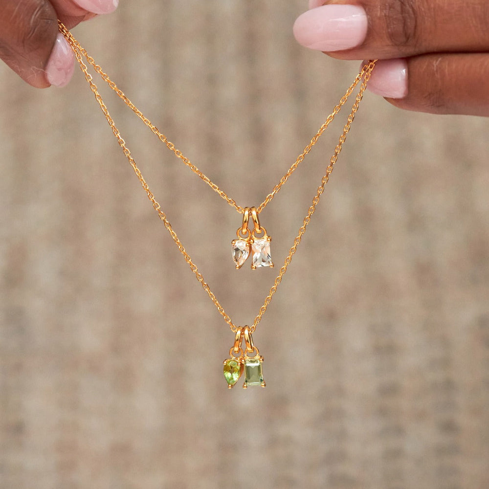 Gold Vermeil White Sapphire Trilogy Pendant