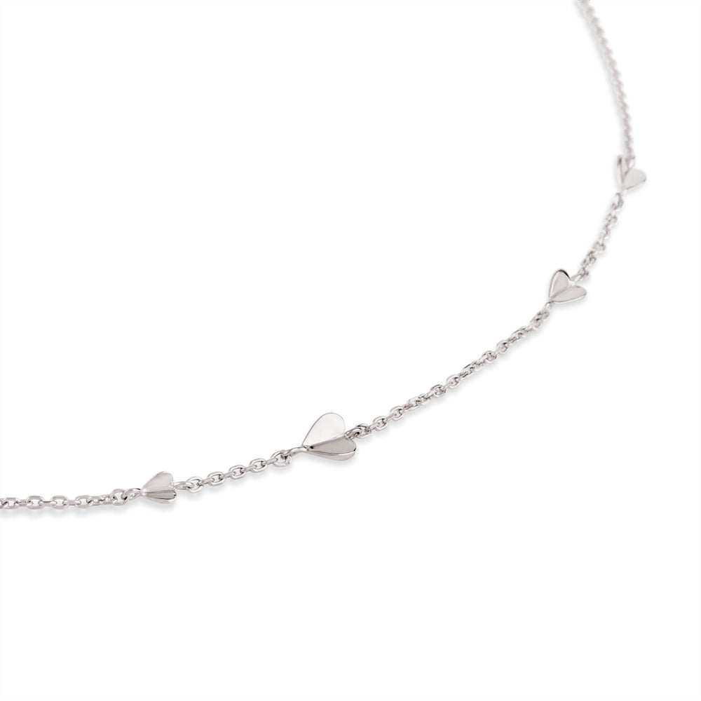 Silver Bijou Folded Heart Multi Necklace