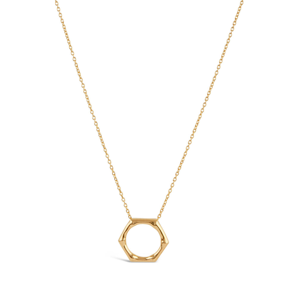 Gold Vermeil Bamboo Round Slider Pendant