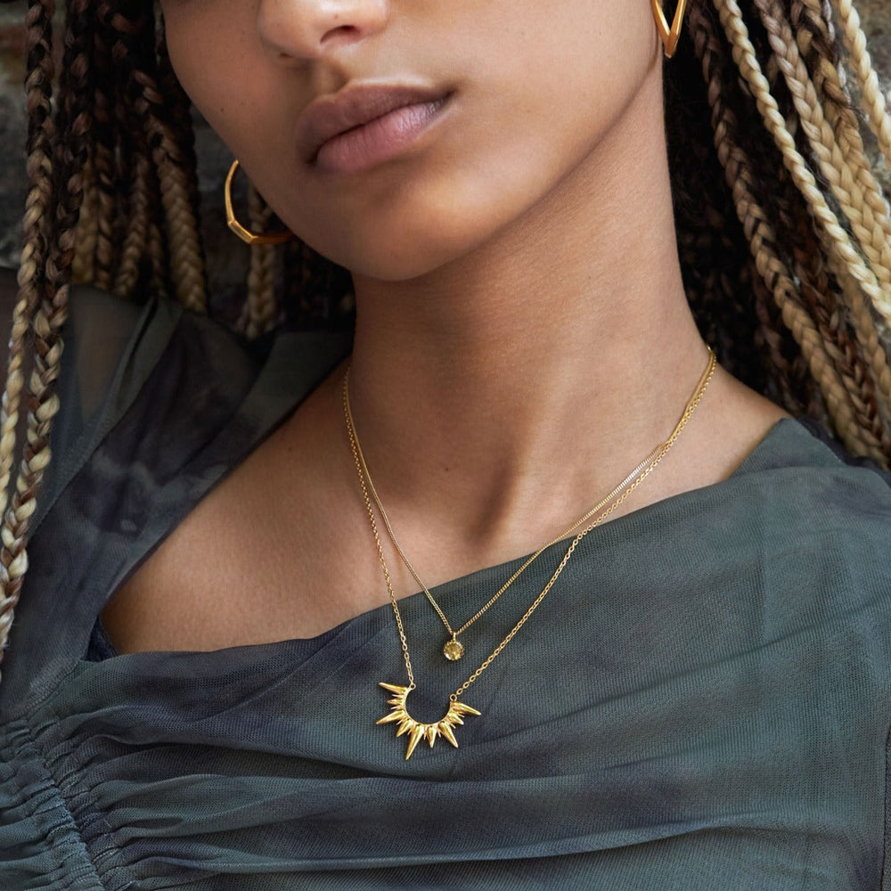 Gold Vermeil Sunbeam Alexa Large Pendant