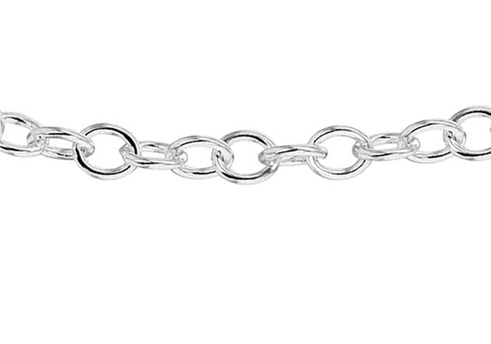 Silver Heart & T-bar Rolo Chain Pendant