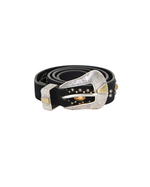 Pancho Belt In Onyx Black Leather