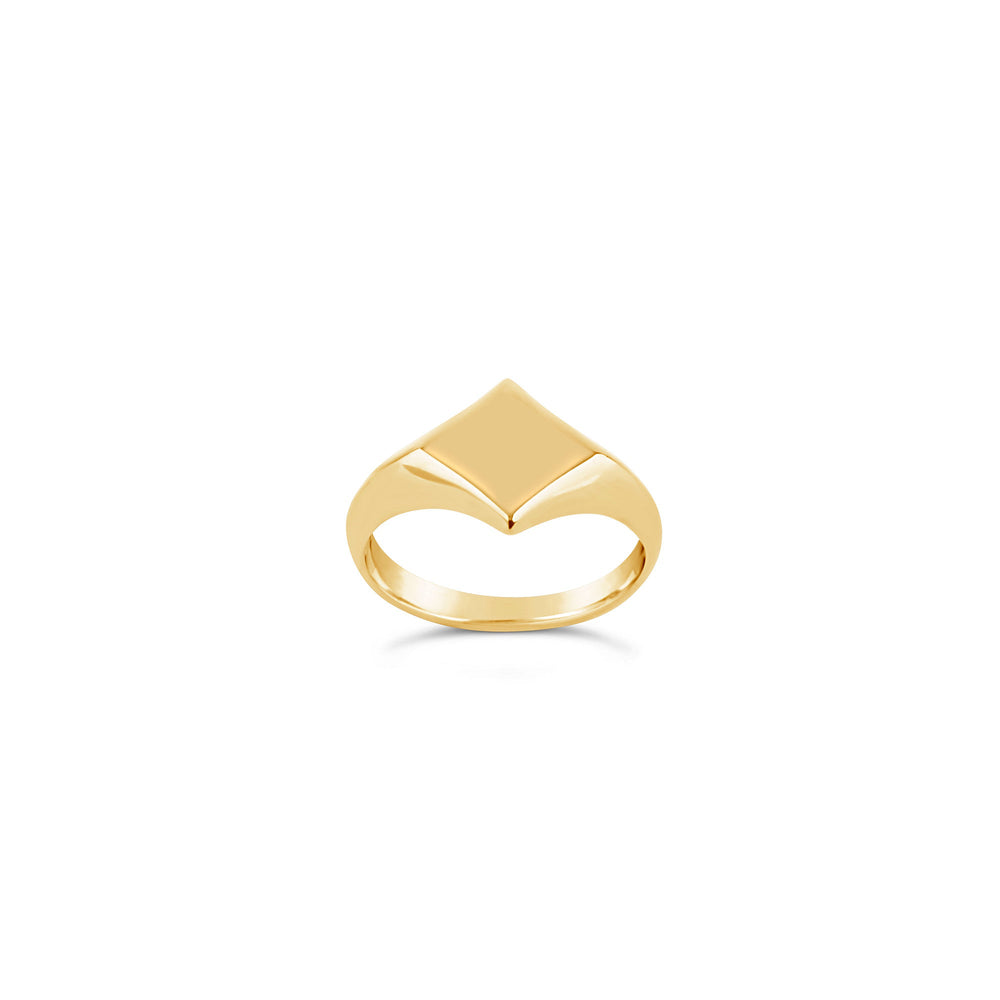 Gold Vermeil Signet pinky Almaz ring