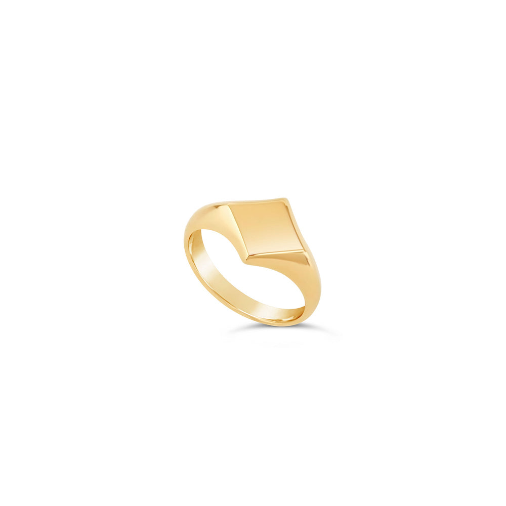 Gold Vermeil Signet pinky Almaz ring