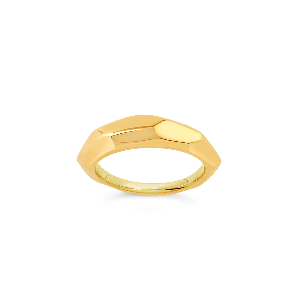 Gold Vermeil Thalassa Faceted Wide Tapering Ring