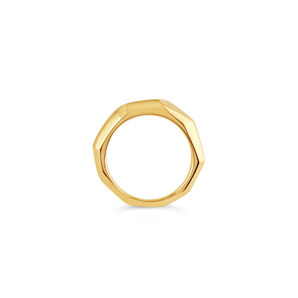 Gold Vermeil Thalassa Faceted Wide Tapering Ring
